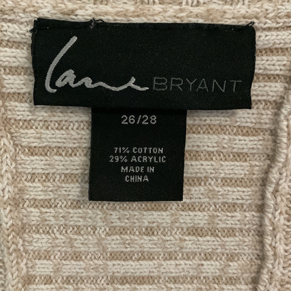 Lane Bryant Women’s Cream/Tan Tulip hem cardigan, long sleeve, size 26/28 - Picture 4 of 9